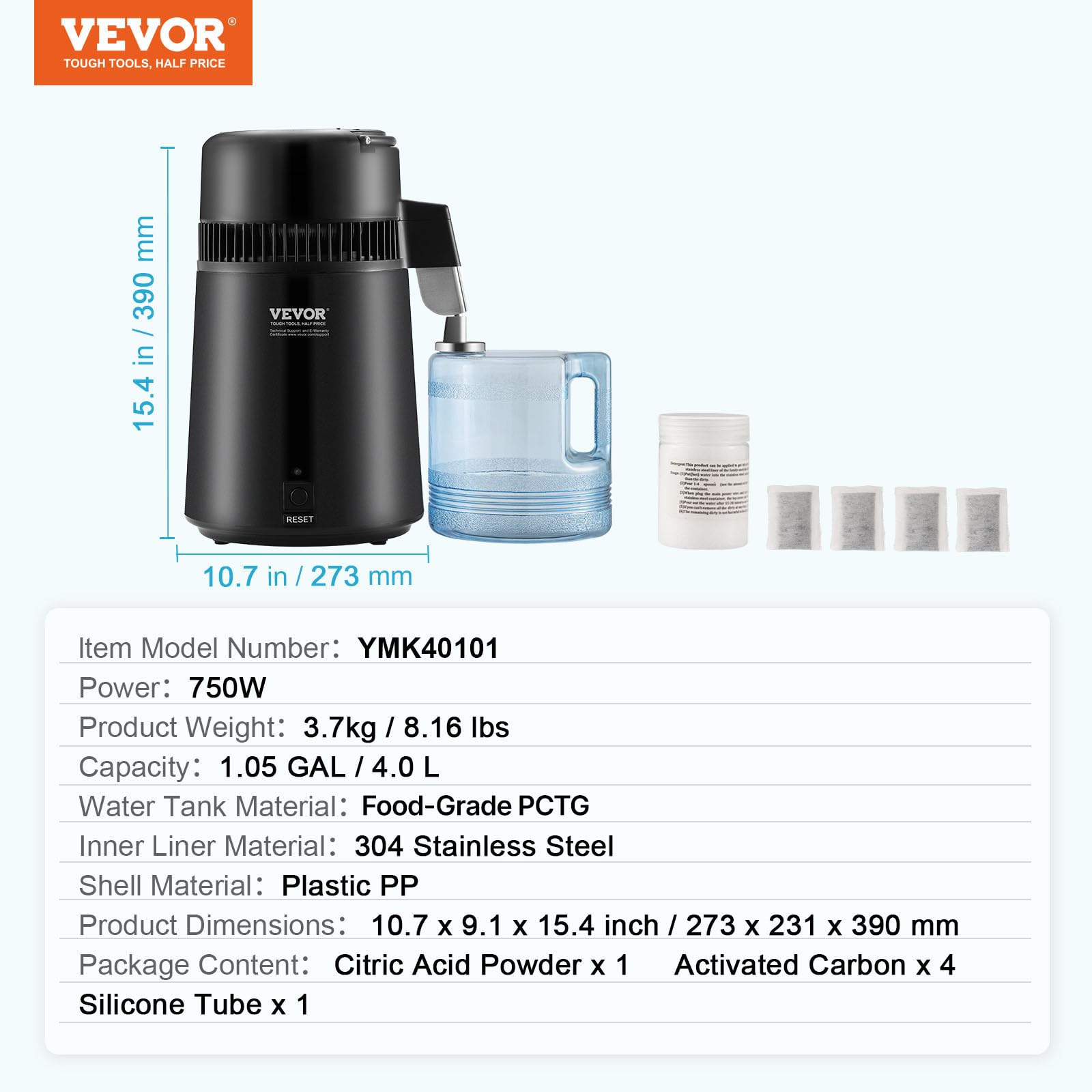 VEVOR distiller in kitchen use showing convenient at-home distilled water