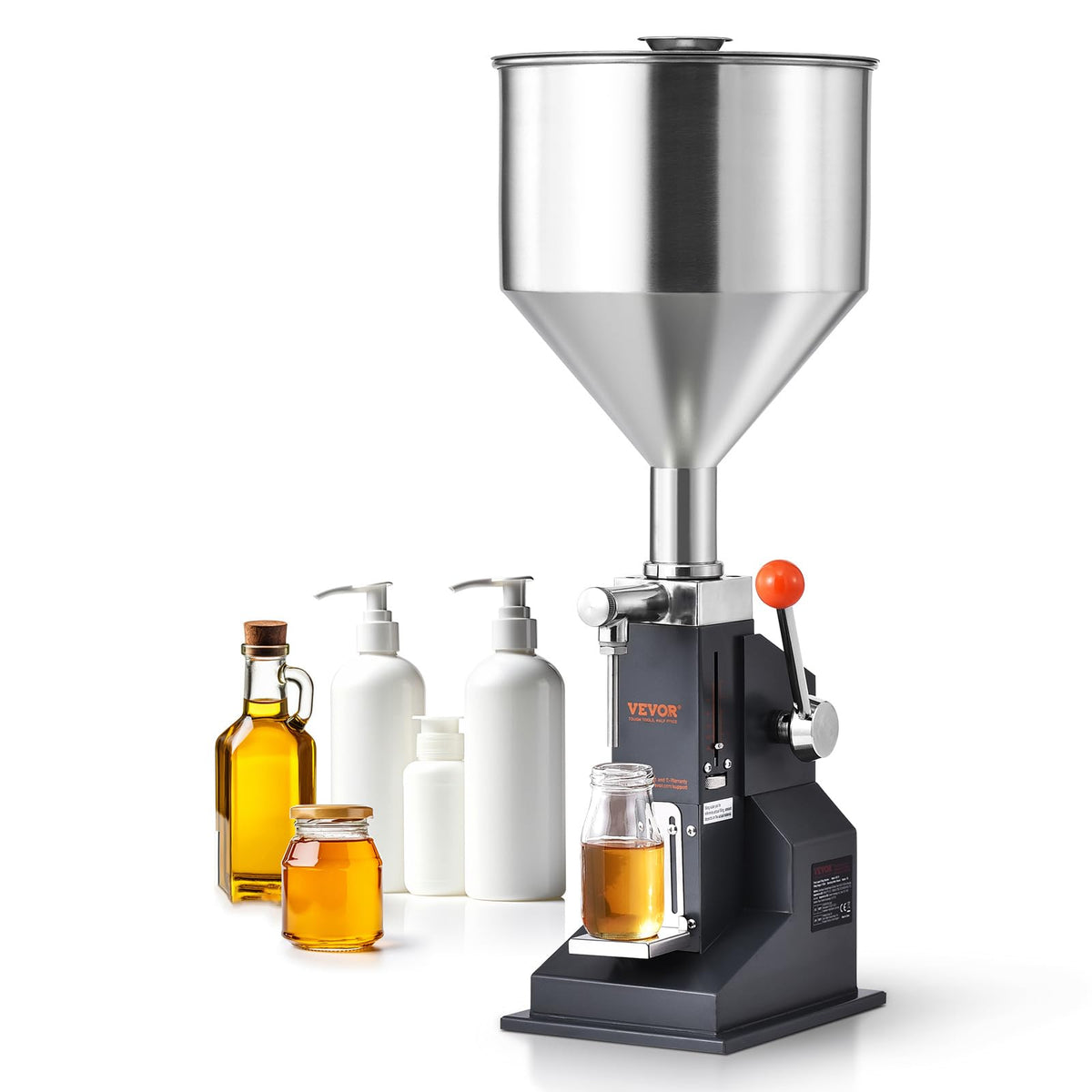 VEVOR front view of manual filling machine shows compact durable design