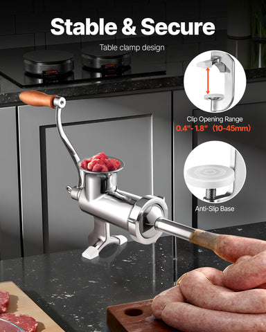VEVOR clamp detail demonstrating secure tabletop fixation and reduced vibration benefit