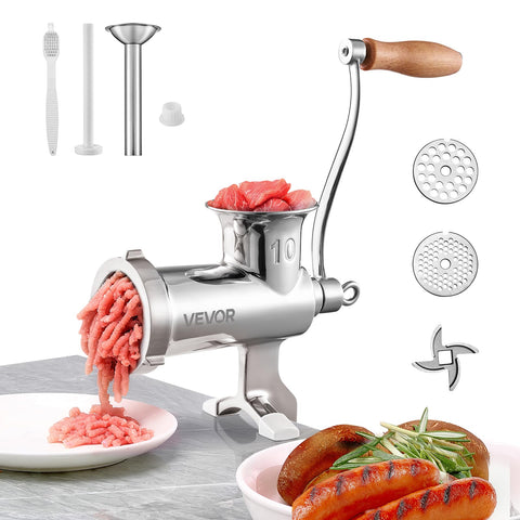 VEVOR front view of stainless steel grinder showing compact build and durability benefit