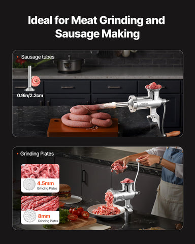 VEVOR sausage stuffing tube attached for homemade sausages and consistent filling benefit