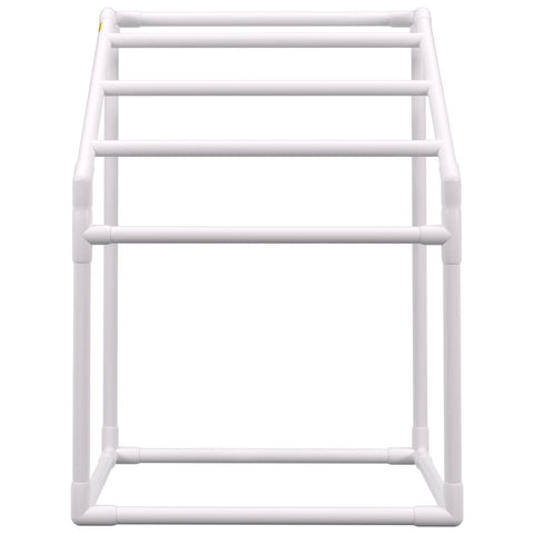 VEVOR rack shown next to person for size comparison to plan placement easily