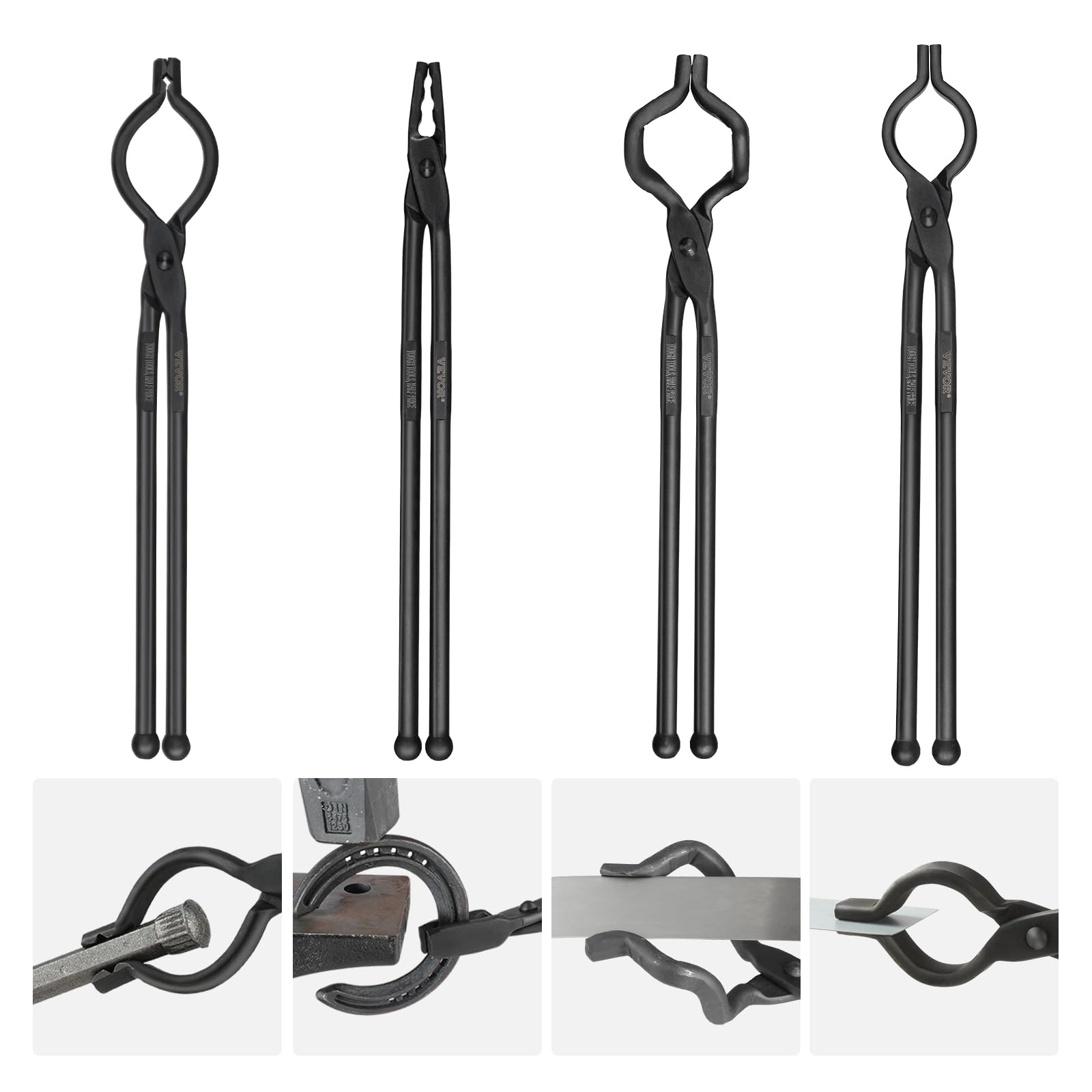 VEVOR tongs side-by-side with ruler showing 18-inch length for reach