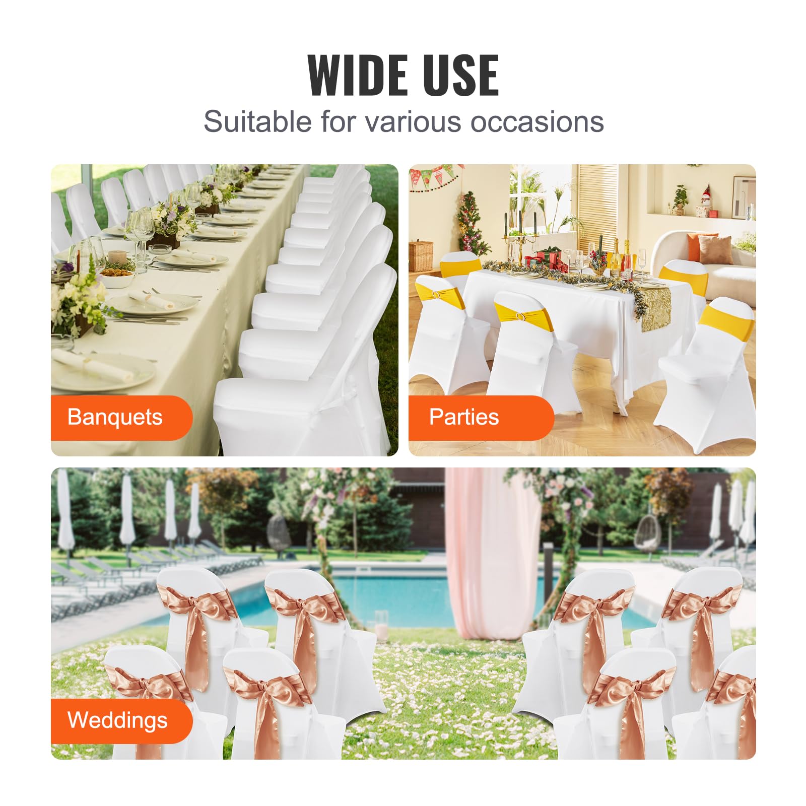 VEVOR size comparison with ruler showing fit to standard chairs benefit