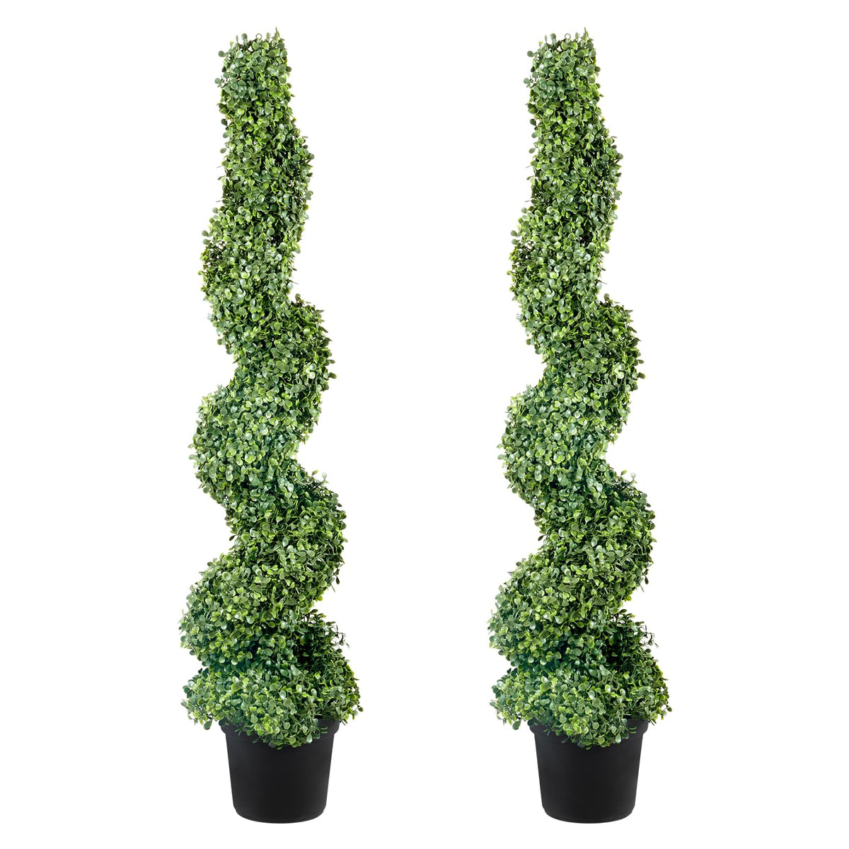 VEVOR front view of spiral topiary pair showing ready-to-display elegance