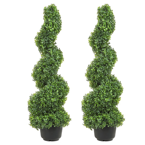 VEVOR front view of 3ft spiral topiary showing sculpted elegance and instant decor upgrade