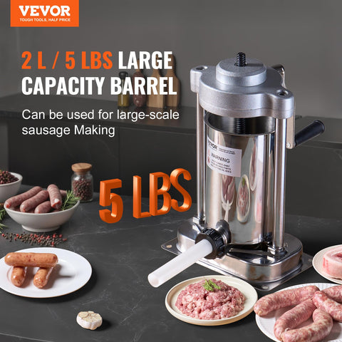 VEVOR close-up of 304 stainless steel barrel highlighting hygienic, easy-to-clean surface