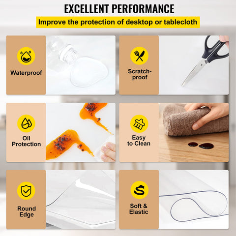 VEVOR transparent mat closeup texture resists spills and stains