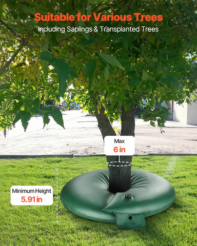 VEVOR filled watering bag demonstrating steady water release benefit
