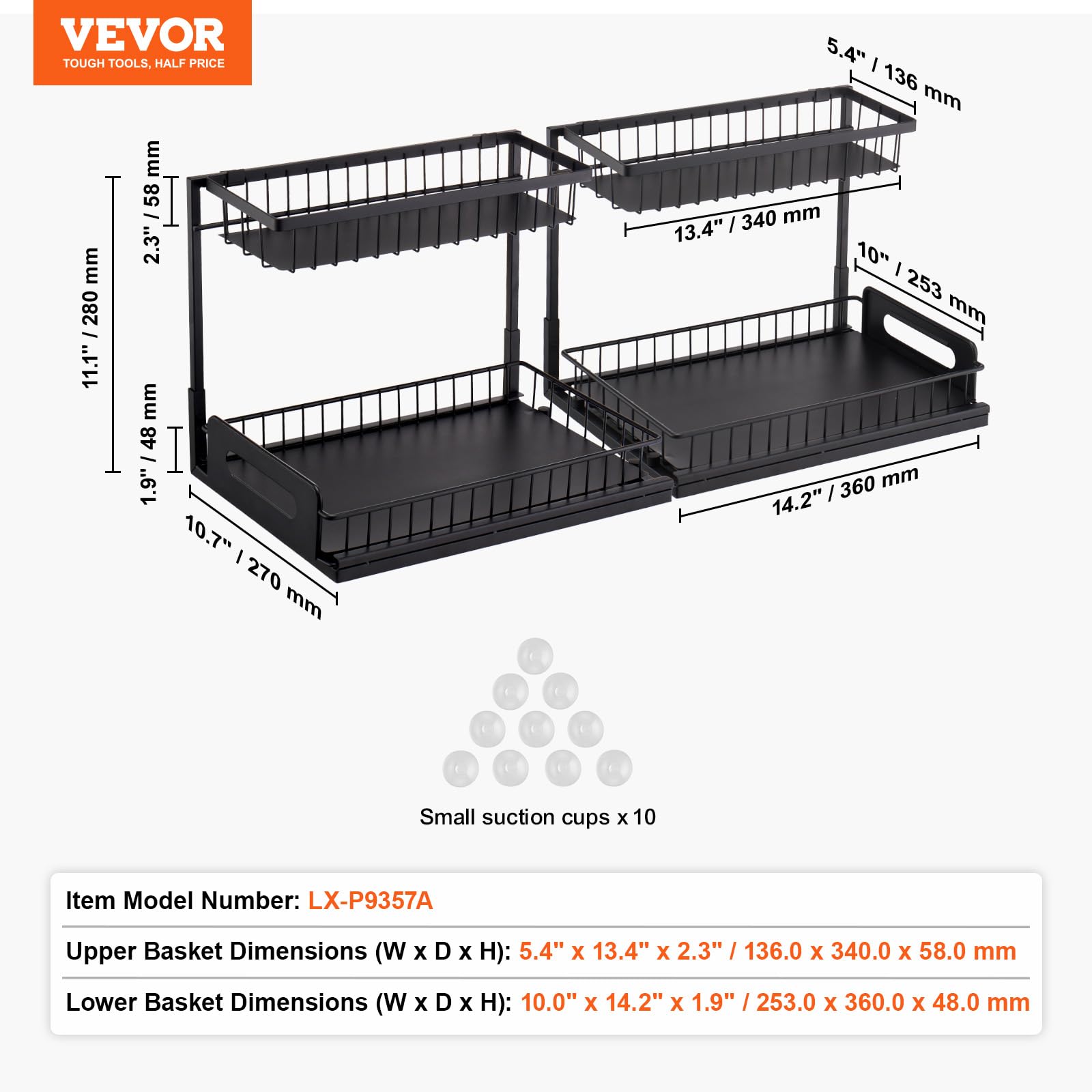 VEVOR two-pack box with unboxed units showing immediate readiness