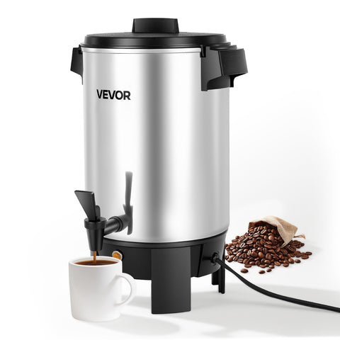 VEVOR front view showing full-capacity urn and organized serving