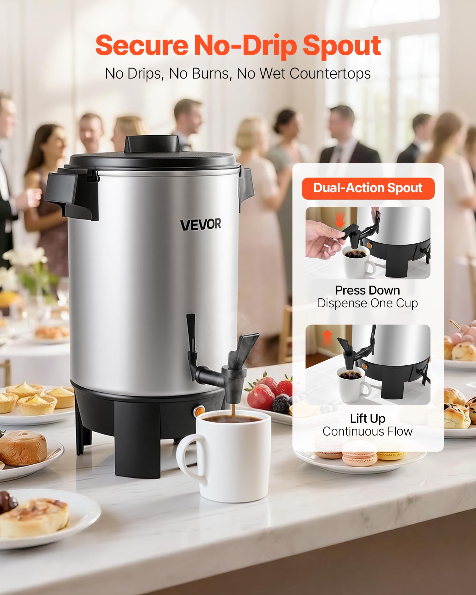 VEVOR interior view showing roomy 4.8 qt capacity for large batches