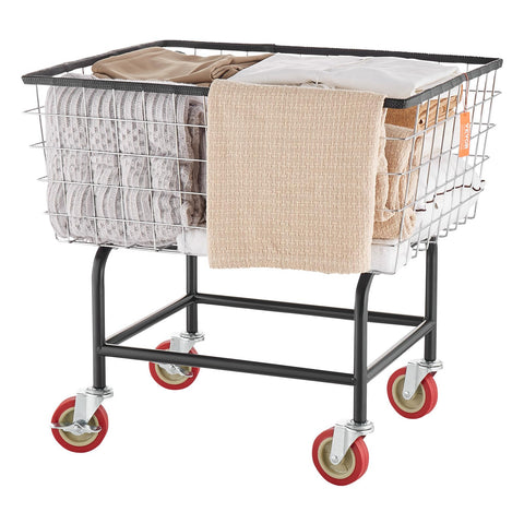VEVOR front view of wire laundry cart showing capacity and sturdy frame benefit