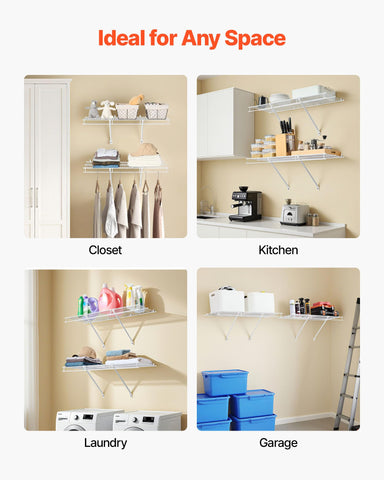 VEVOR side profile showing low-profile floating shelf appearance