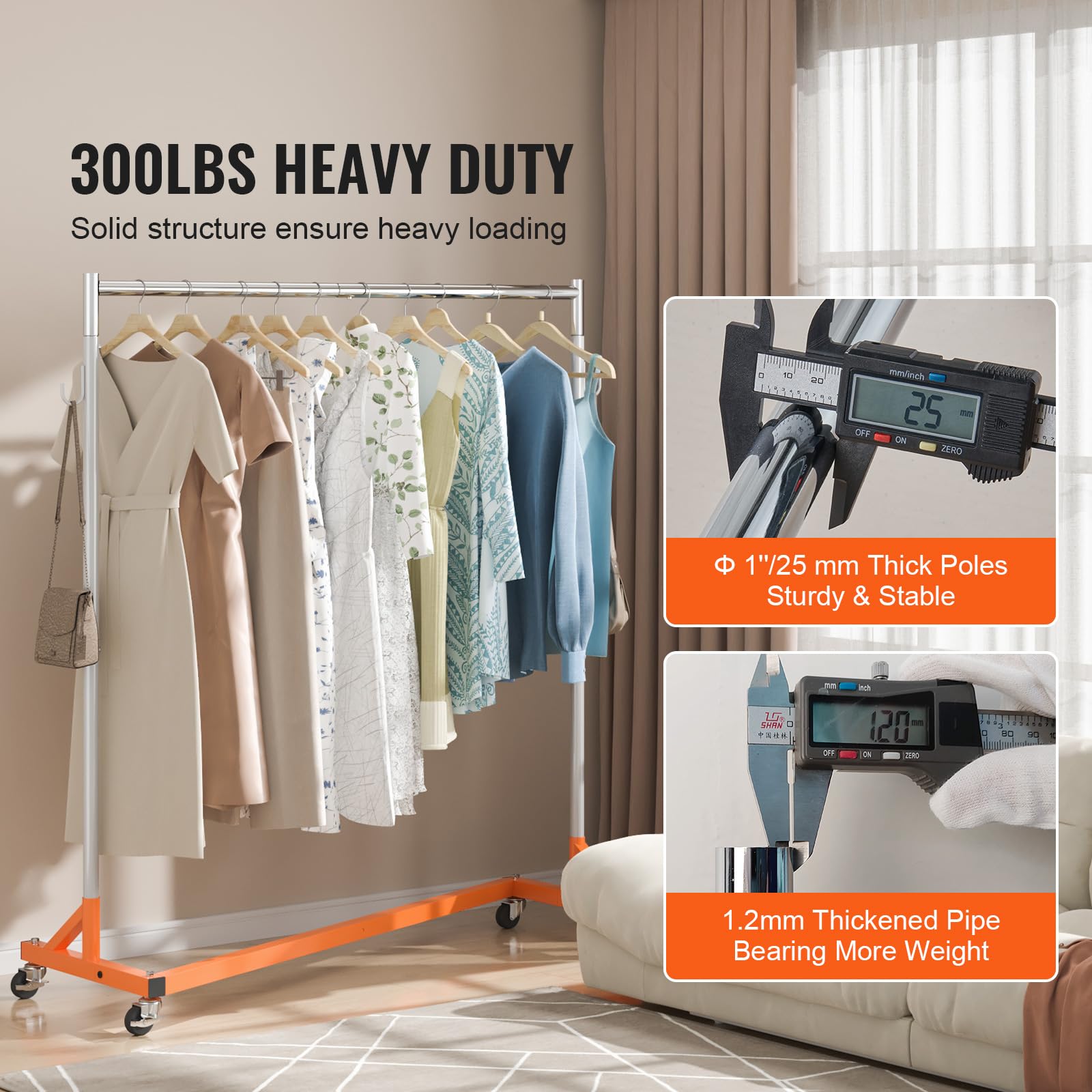 VEVOR swivel casters with two lockable wheels showing mobility and secure placement