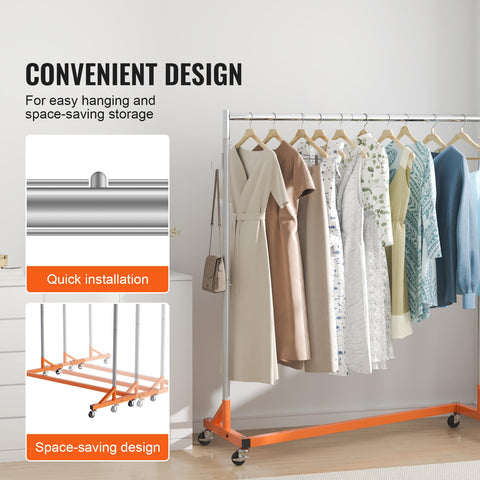 VEVOR rack next to chair to illustrate scale and space-saving footprint