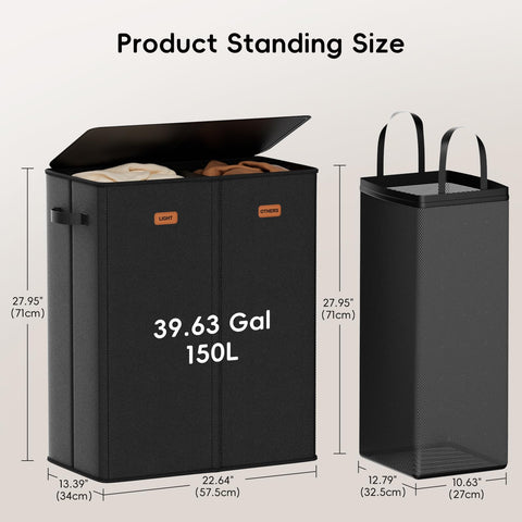 Vexalora hamper in bathroom setting demonstrating discreet design and tidy room benefit