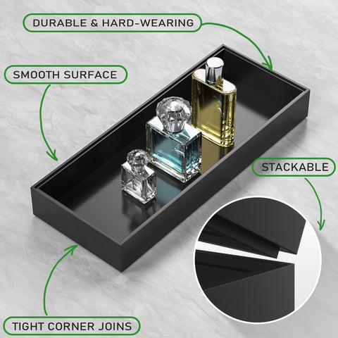 VeyFey tray in use on toilet holding tissues and candle for easy access