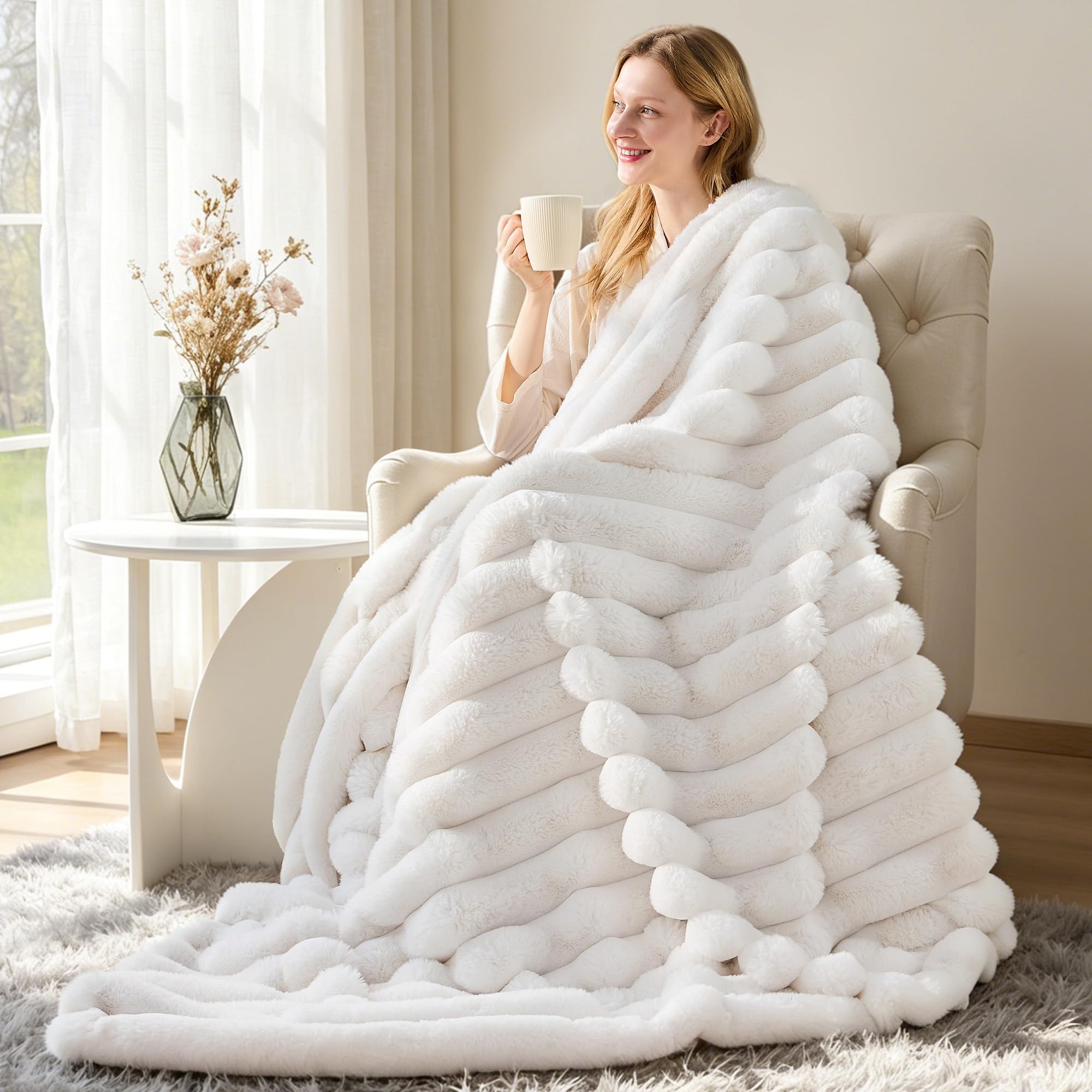 VFROO folded at bed footboard providing extra bedroom warmth