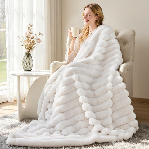 VFROO folded at bed footboard providing extra bedroom warmth
