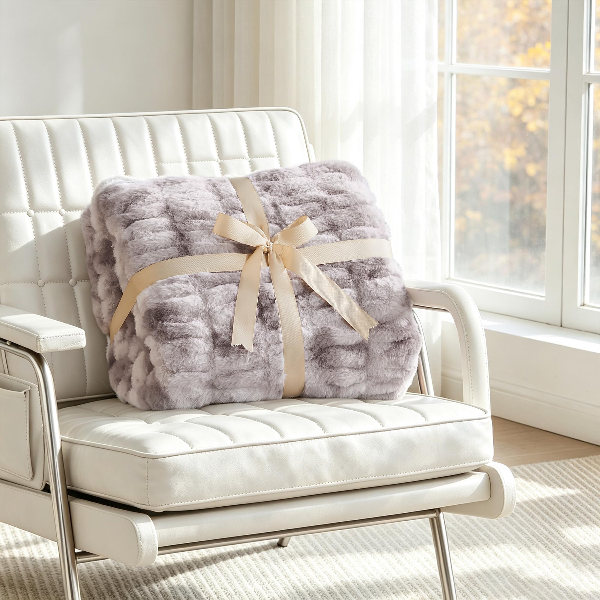 VFROO folded blanket on chair illustrating 50x60 scale