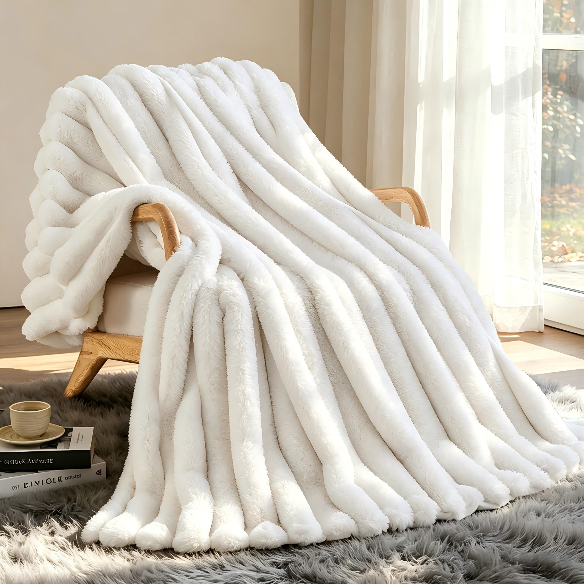 VFROO front view of reversible throw for stylish sofa warmth