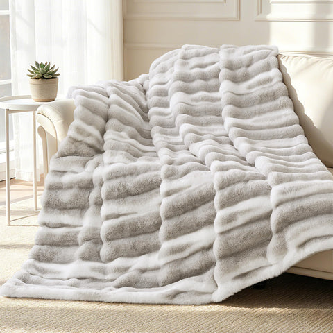 VFROO hands feeling plush fur pile demonstrating softness and inviting comfort