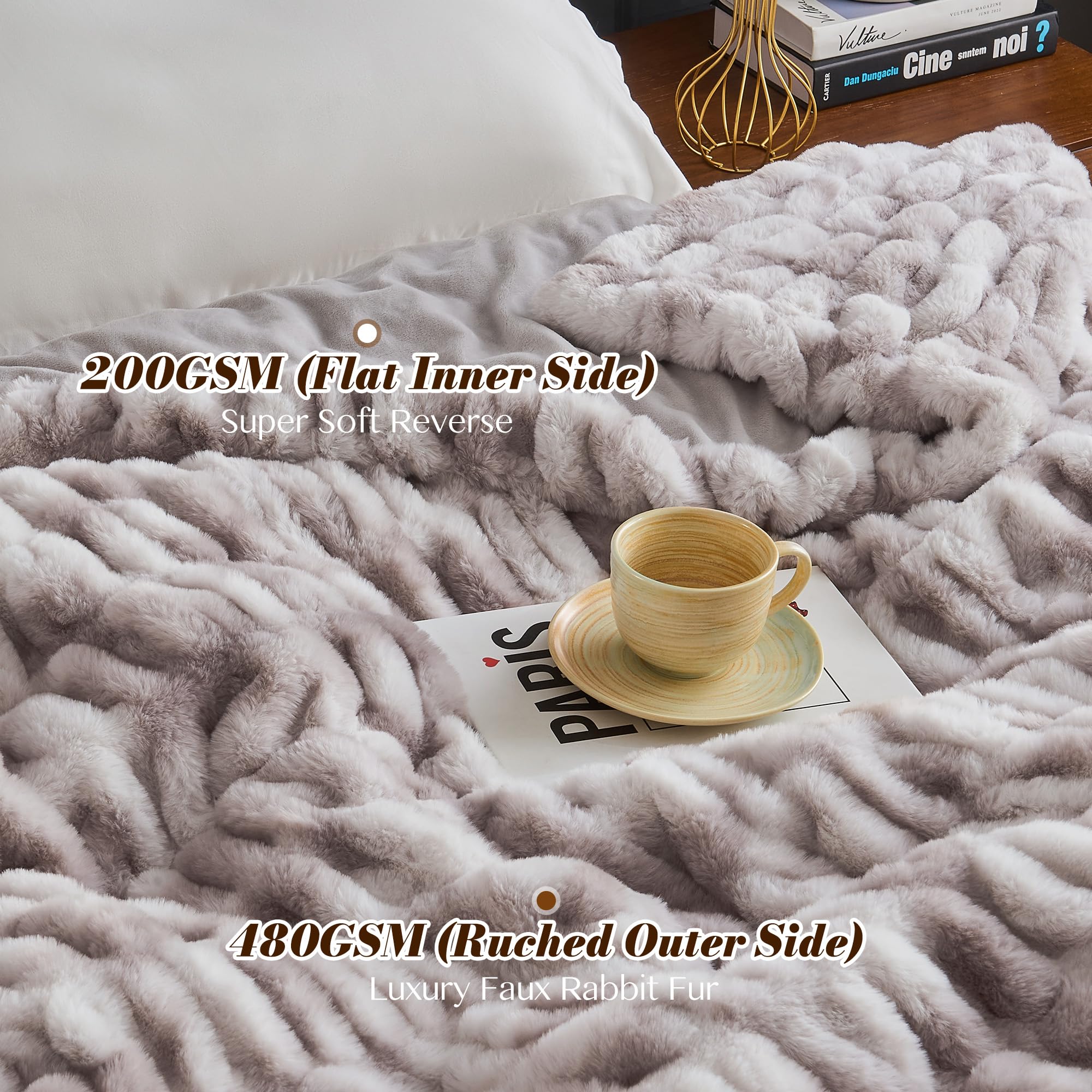 VFROO throw draped over sofa adding stylish warmth