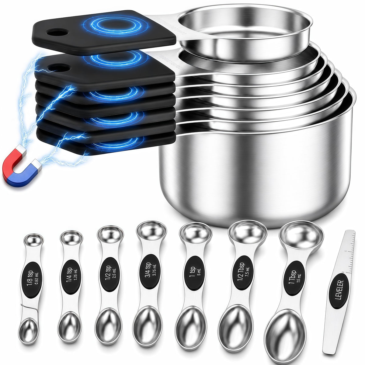 vfuni front view of measuring set showing full kit and neat storage benefit