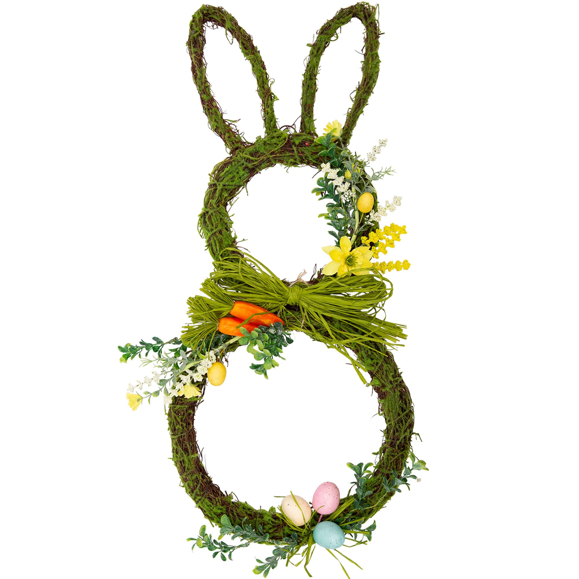VGIA front view of bunny wreath showing welcoming design and spring cheer