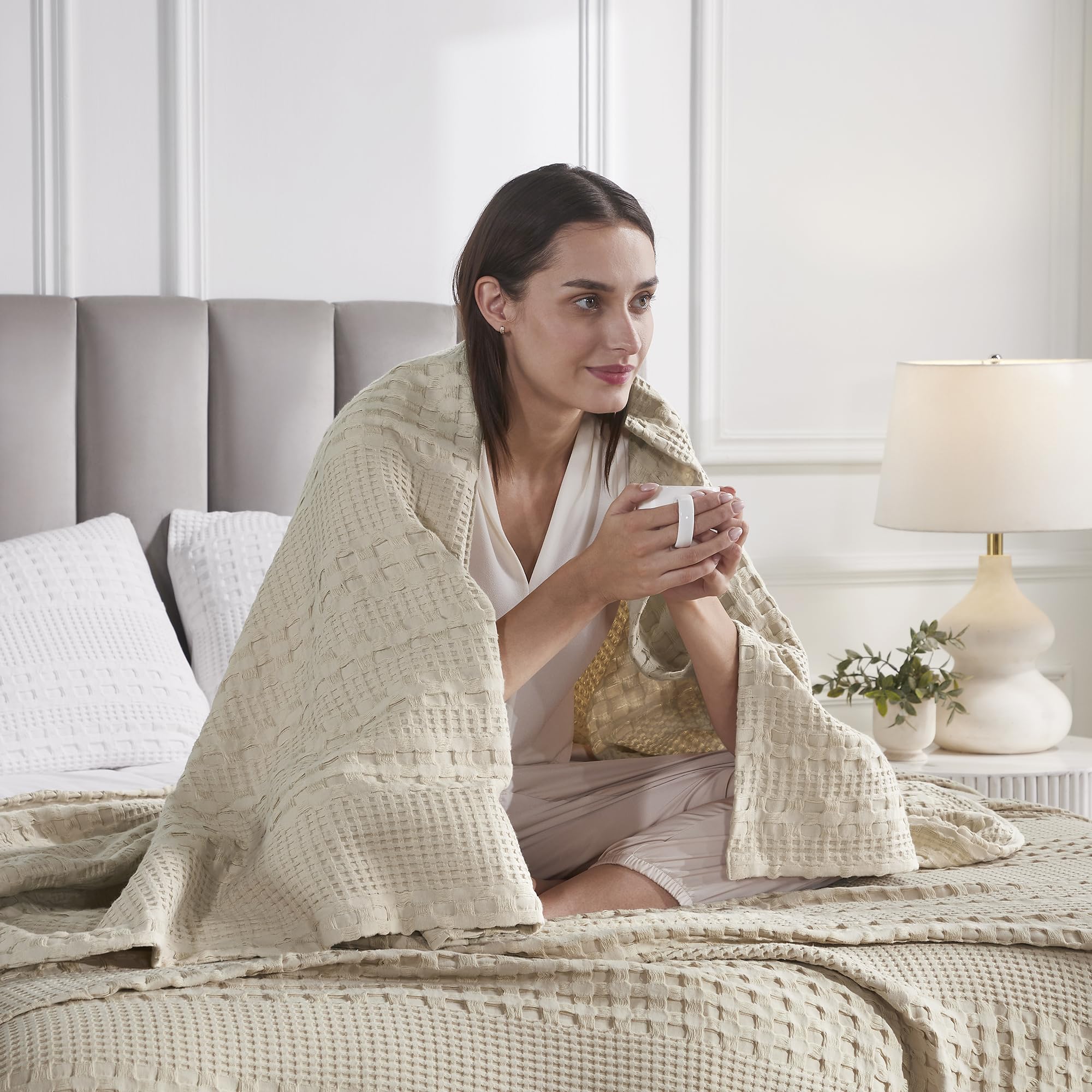 VHC Brands waffle weave close-up highlighting texture and soft cotton comfort