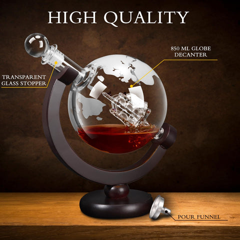 VI AI antique ship inside decanter close detail creating a unique focal point