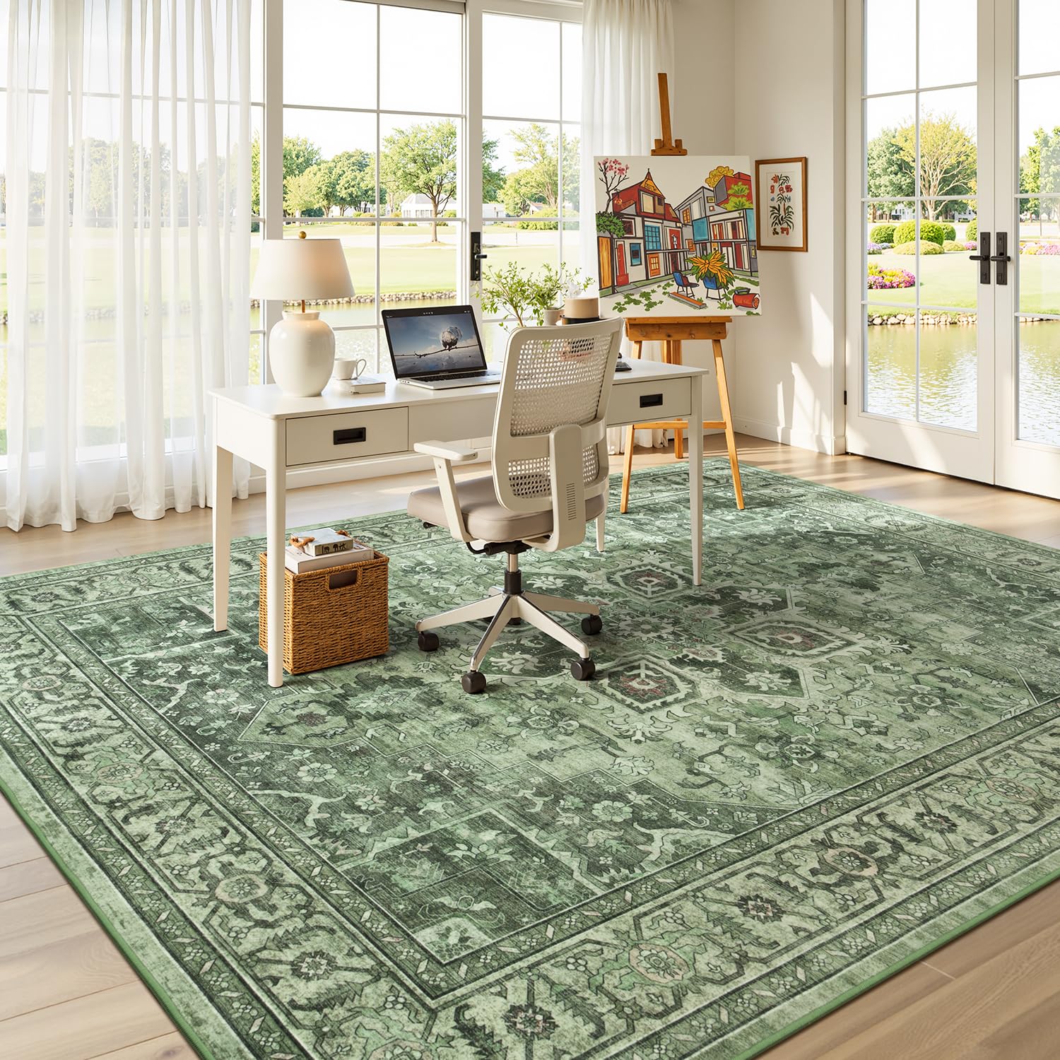 Vibrug staged in a living room illustrating style and room-defining benefit