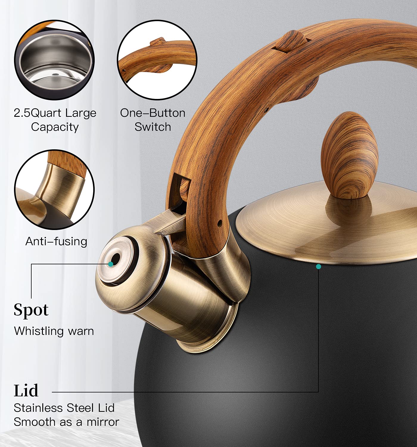 VICALINA interior closeup showing food‑grade stainless steel for neutral taste
