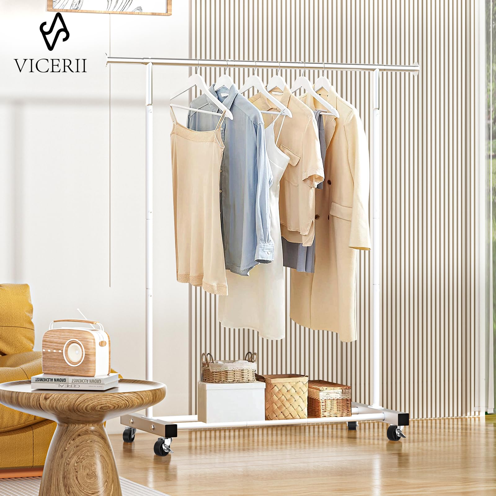 VICERII stainless top rod closeup protecting hangers and preventing scratches