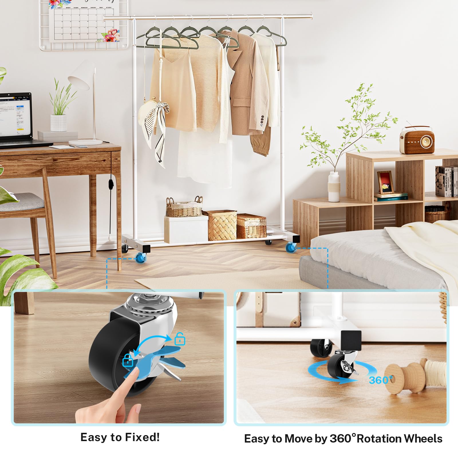VICERII 360-degree caster closeup for smooth mobility and secure locking