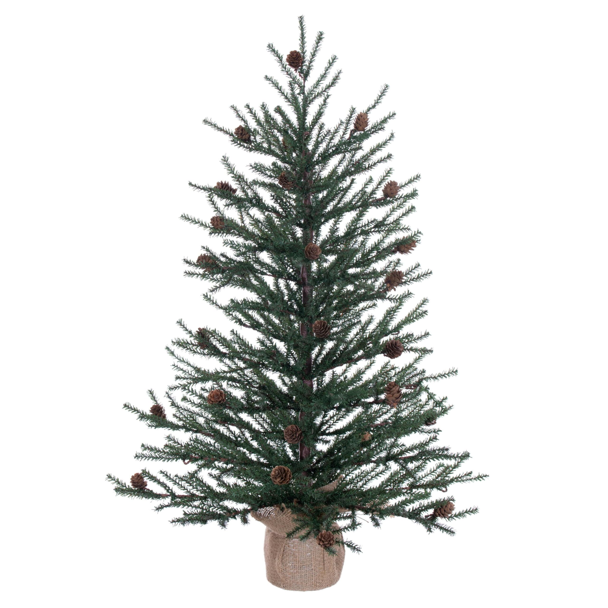 Vickerman front view of 30 inch caramel pine showing full compact silhouette and rustic charm