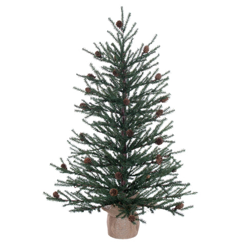 Vickerman front view of 30 inch caramel pine showing full compact silhouette and rustic charm