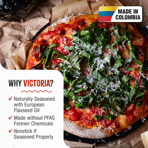 Victoria close-up of preseasoned surface showing texture for improved food release