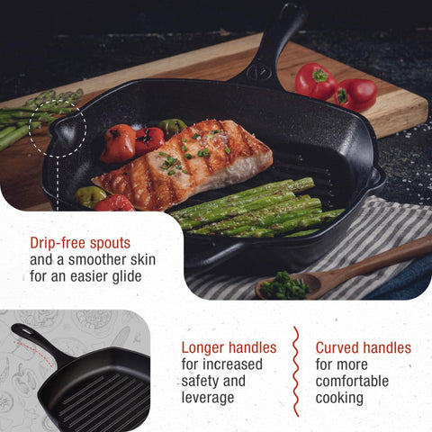 Victoria size comparison with utensils showing 10-inch scale and serving convenience