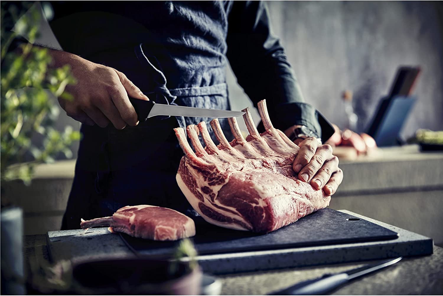 Victorinox knife in kitchen use deboning poultry to reduce waste and speed prep