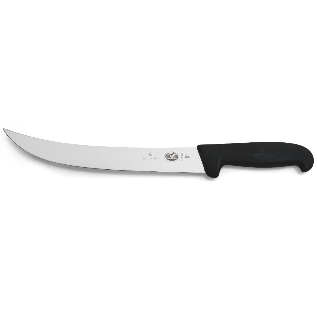 Victorinox 10-inch curved breaking knife front view showing balanced blade for precise cuts