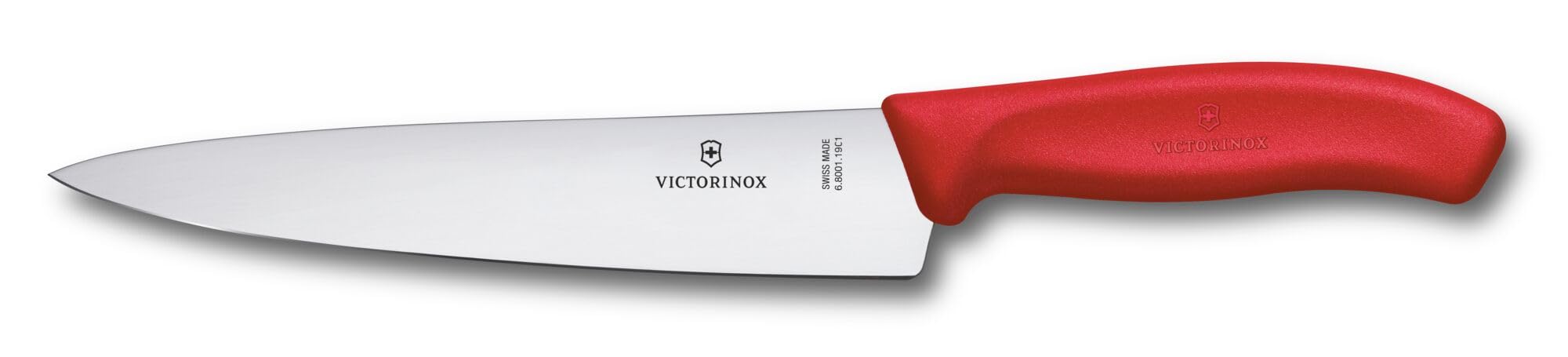 Victorinox Swiss Classic chef knife front view showing sharp blade and balanced profile for precise cutting
