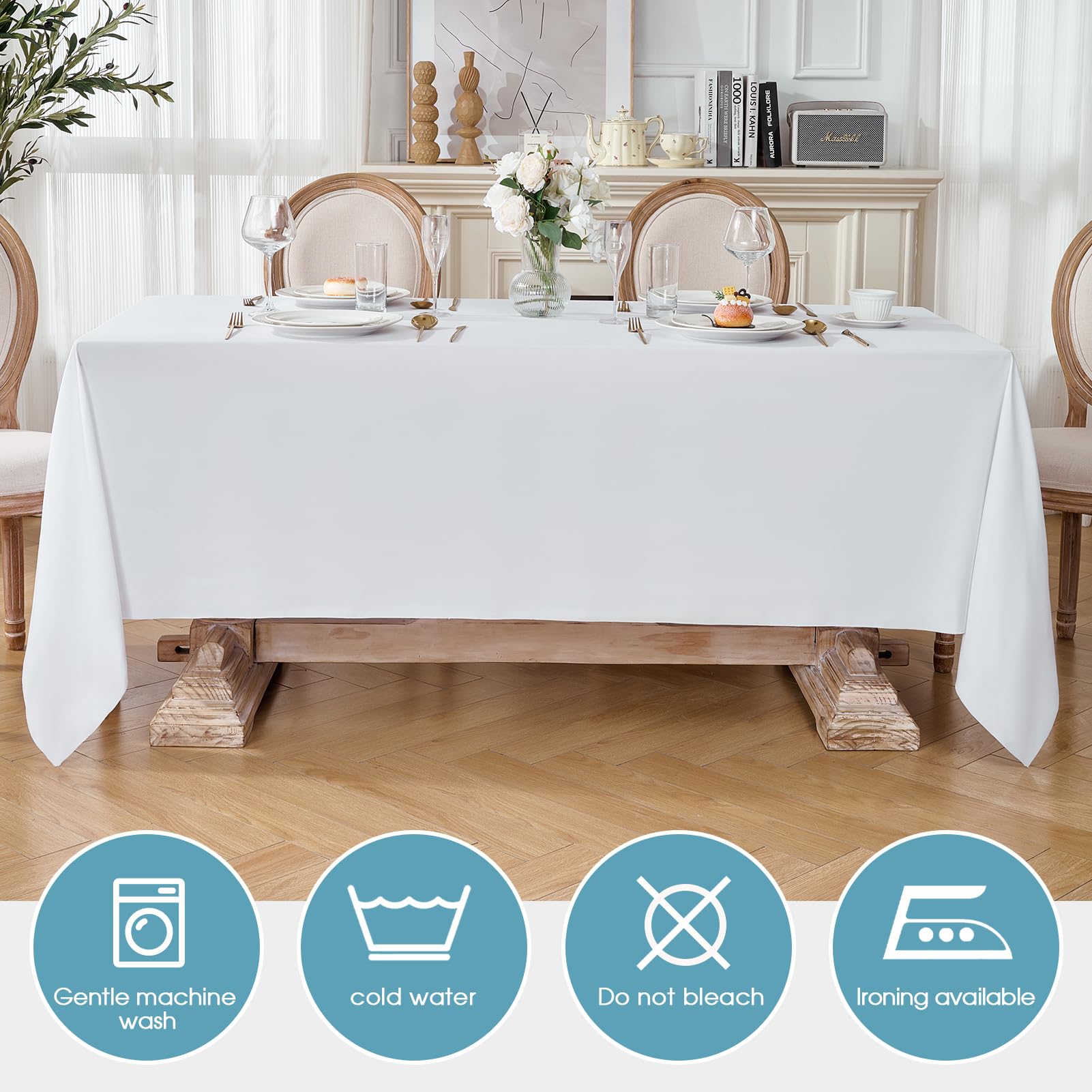 VidaFete tablecloth draped on banquet table creating a clean event look