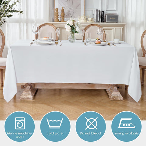 VidaFete tablecloth draped on banquet table creating a clean event look
