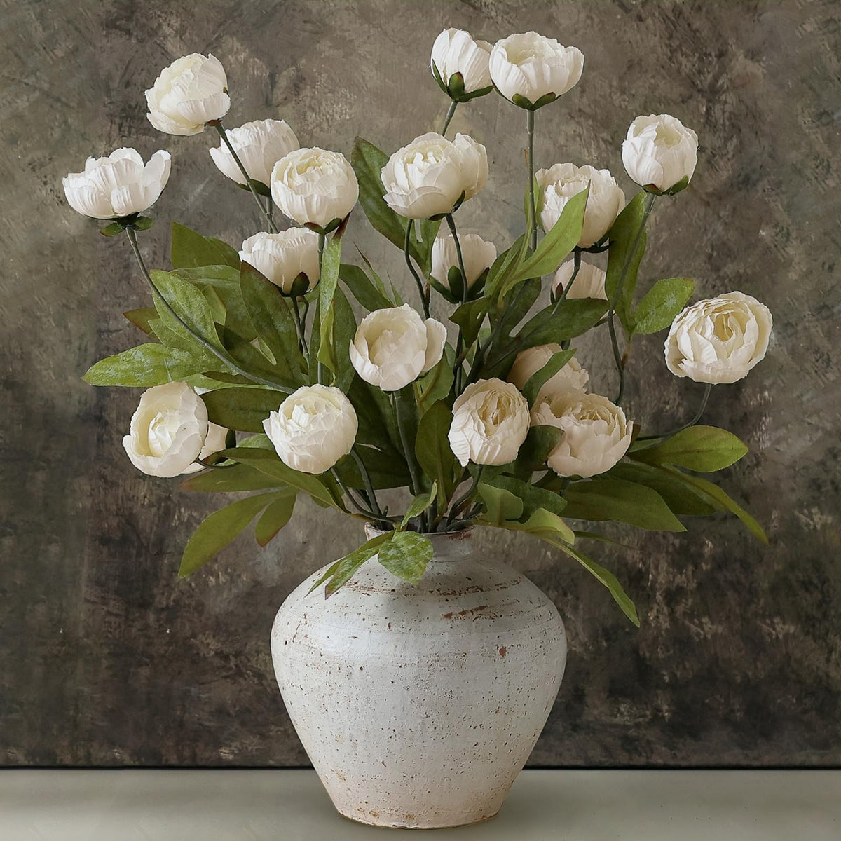 VIERENA cream peony front packaging showing full stems and heads for instant decor