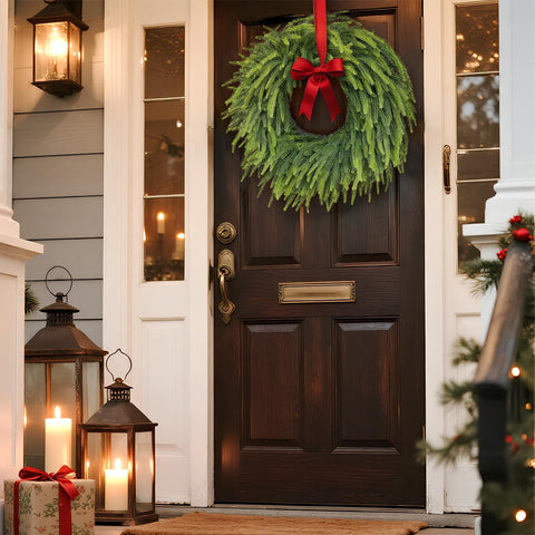 VIERENA over a living room mantel showing festive placement benefit