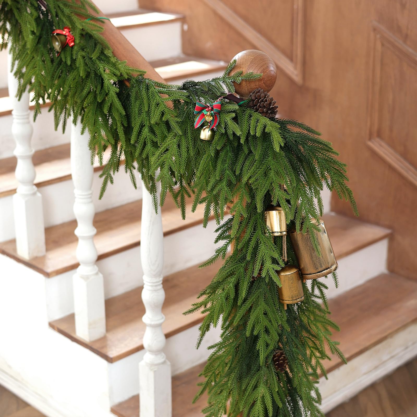 VIERENA garland on covered porch showing weather-resistant benefit
