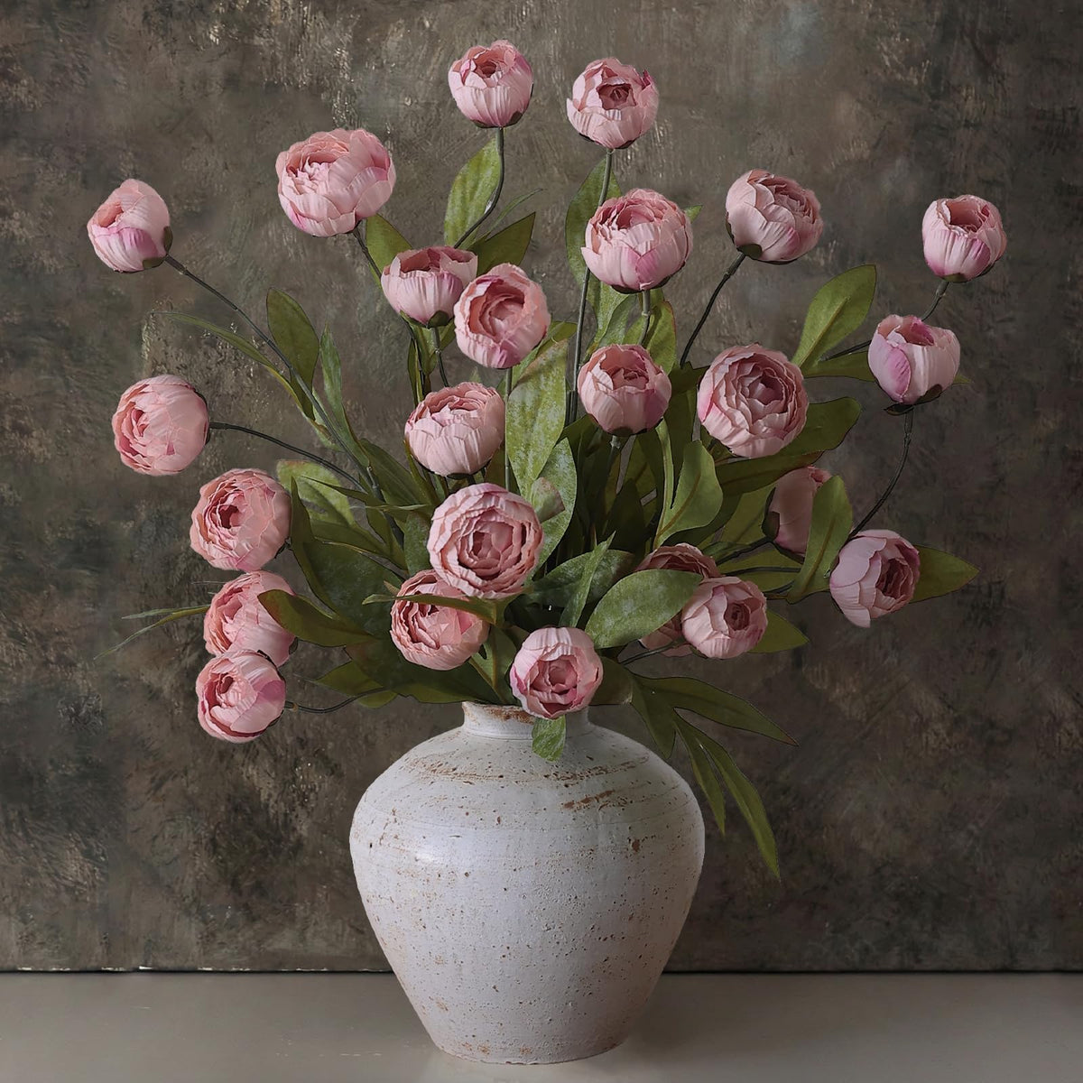 VIERENA peony front packaging showing six blush pink stems and clear benefit of full bundle