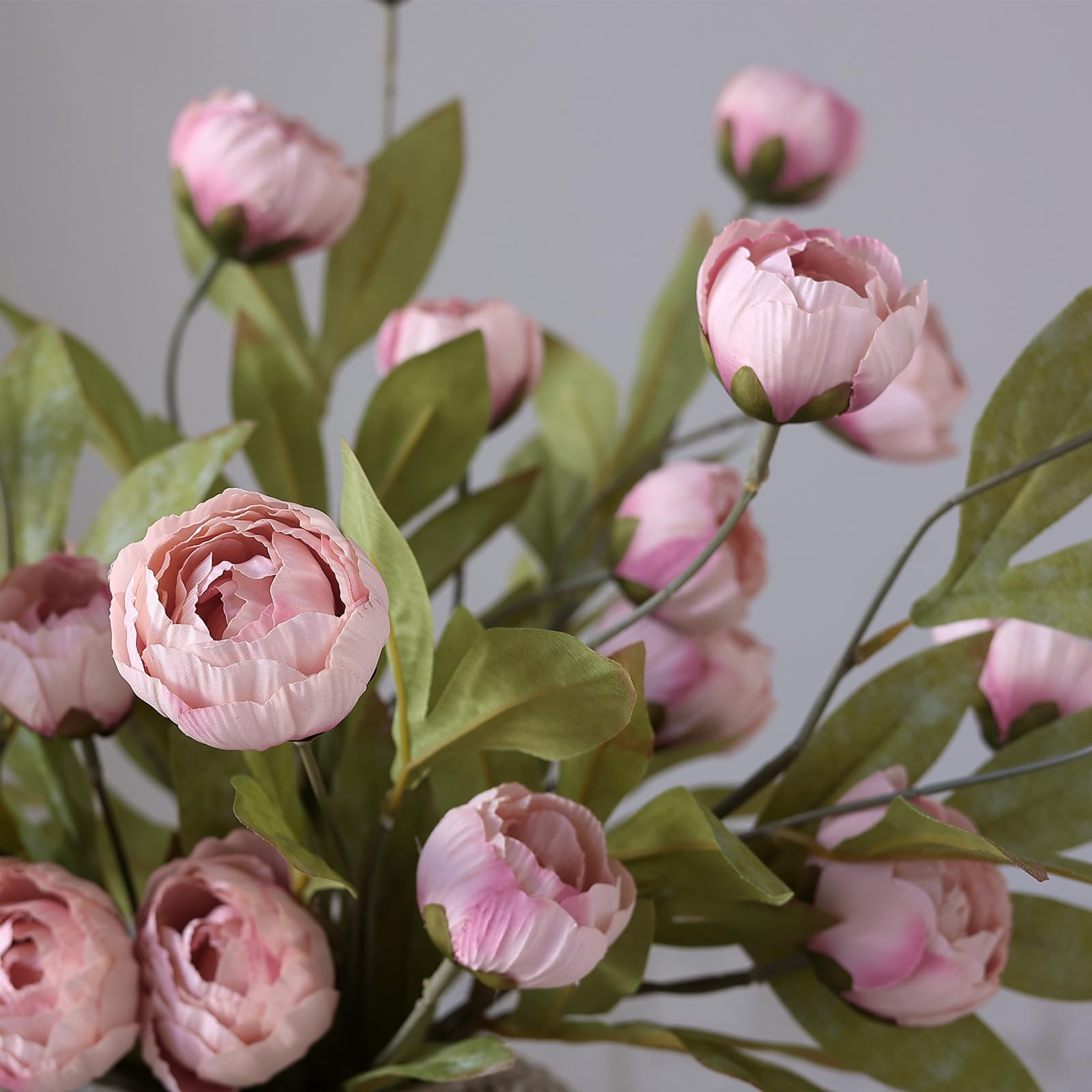 VIERENA peony stems used in wreath craft showing easy-to-use versatility